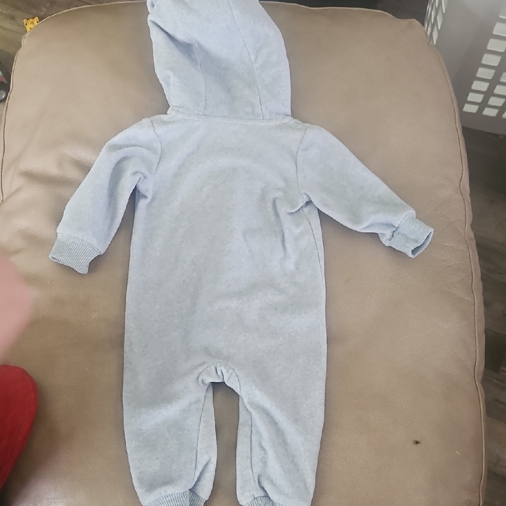 Carter's Blue Footies One Piece with Full-Length Zipper - Picture 3 of 4